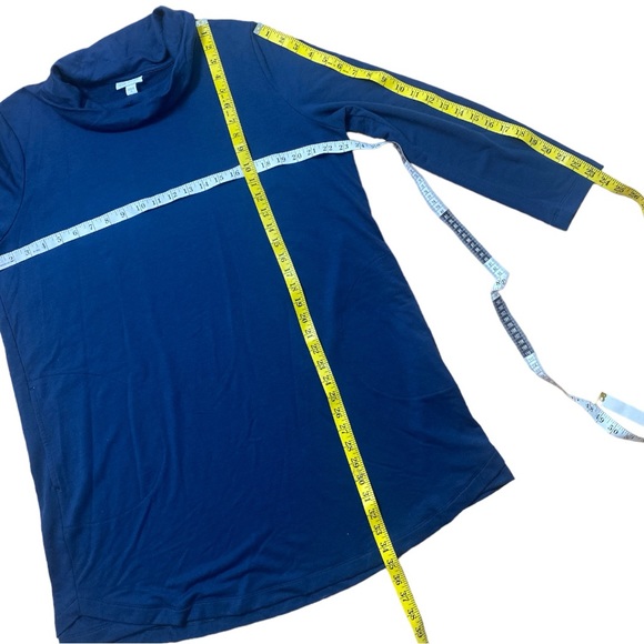 NWOT Purejill Luxe Tencel Cowl Neck Jersey Dress Blue Long Sleeve Pockets XL - Picture 16 of 17